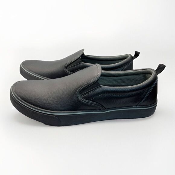 Tredsafe Unisex Slip-Resistant Leather Shoes Black Men’s Size 11 Women’s Size 12 - Picture 1 of 10